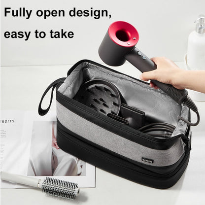 For Dyson Baona BN-DS005 Large-capacity Double-layer Hair Dryer Curling Iron Storage Bag(Gray) - For Dyson Accessories by Baona | Online Shopping South Africa | PMC Jewellery | Buy Now Pay Later Mobicred