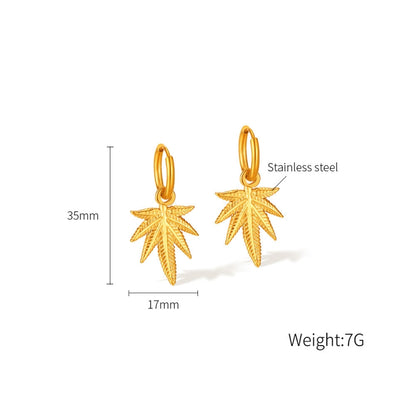 OPK GE914 1pair Personalized Stainless Steel Maple Leaf Earrings - Stud Earrings & Earrings by OPK | Online Shopping South Africa | PMC Jewellery | Buy Now Pay Later Mobicred