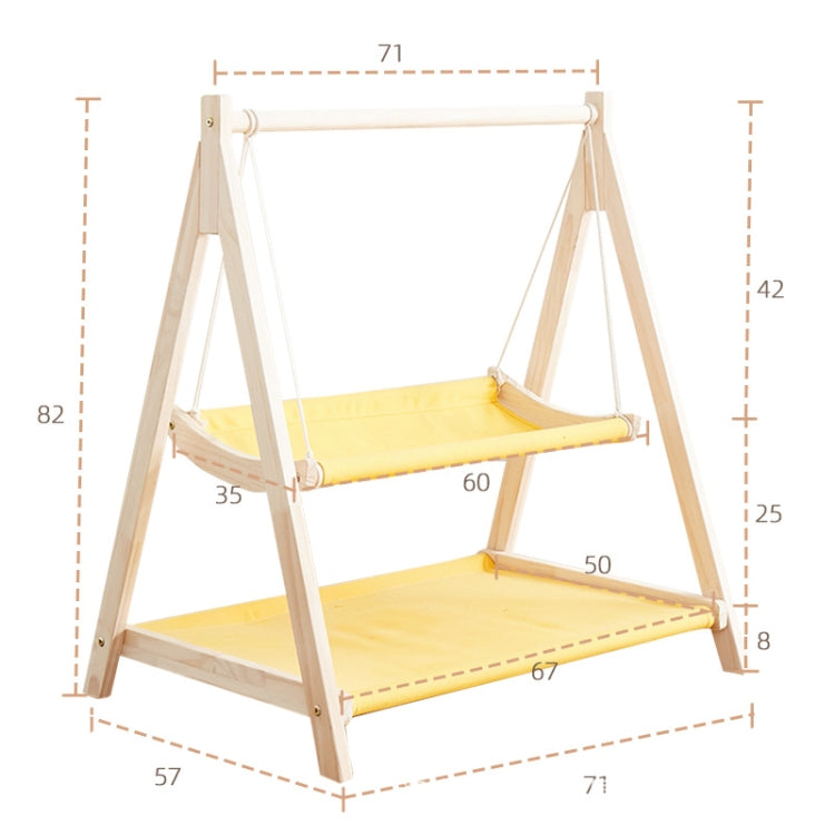 Solid Wood Cat Double-Layer Hammock Universal Cat Bed Washable Kitten Swing, Spec: Cloth Mat - Hammock by PMC TechLife | Online Shopping South Africa | PMC TechLife | Buy Now Pay Later Mobicred