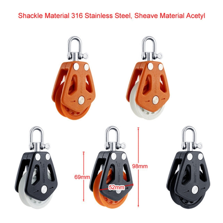 BSET MATEL Marine Nylon Plastic Swivel Bearing Single Pulley(Type 2) - Marine Accessories & Parts by BSET MATEL | Online Shopping South Africa | PMC Jewellery | Buy Now Pay Later Mobicred