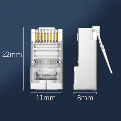 1U 100pcs / Can JINGHUA S688 Gigabit Transport Cabling Extruded Super Cat6 Dual Shield RJ45 8P8C Connector - Lan Cable and Tools by JINGHUA | Online Shopping South Africa | PMC Jewellery | Buy Now Pay Later Mobicred