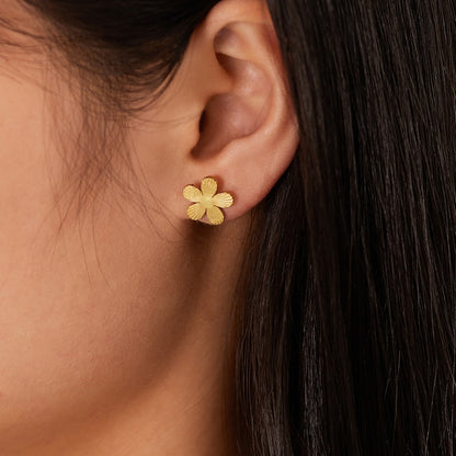 OPK GE941 1pair Vintage Stainless Steel Flower Earrings(Gold) - Stud Earrings & Earrings by OPK | Online Shopping South Africa | PMC Jewellery | Buy Now Pay Later Mobicred