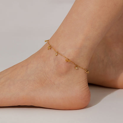 OPK GZ189 Stainless Steel Dragonfly Pendant Anklets(Gold) - Anklets by OPK | Online Shopping South Africa | PMC Jewellery | Buy Now Pay Later Mobicred