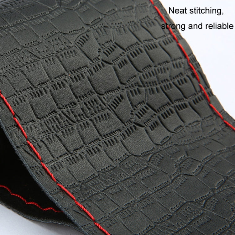 38cm Four-season Embossed Cowhide Hand-sewn Steering Wheel Cover(Brown) - Steering Wheel Accessories by PMC TechLife | Online Shopping South Africa | PMC TechLife | Buy Now Pay Later Mobicred
