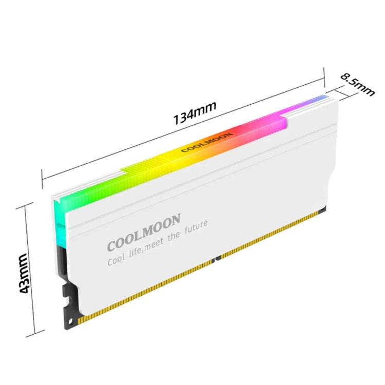 COOLMOON CM-RA1 ARGB Memory Vest Desktop Computer Memory Stick Cooling Case(Gray) - Fan Cooling by COOLMOON | Online Shopping South Africa | PMC Jewellery | Buy Now Pay Later Mobicred