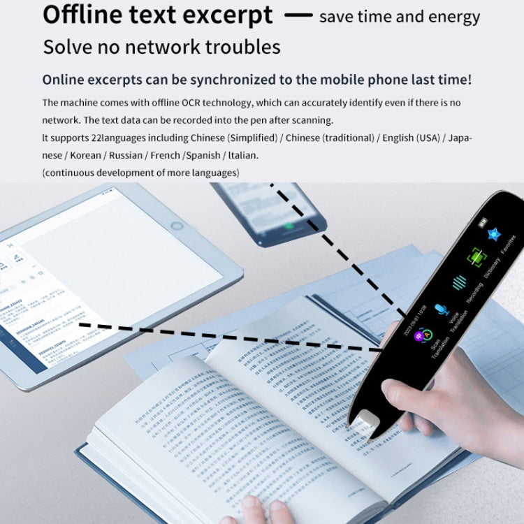 International Version Multi-language Scanning Offline Intelligent Simultaneous Translation Pen(White) -  by PMC Jewellery | Online Shopping South Africa | PMC Jewellery | Buy Now Pay Later Mobicred