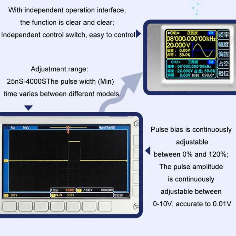 JUNTEK Programmable Dual-Channel DDS Function Arbitrary Waveform Signal Generator, Frequency: 15MHz(US Plug) - Other Tester Tool by PMC Jewellery | Online Shopping South Africa | PMC Jewellery | Buy Now Pay Later Mobicred