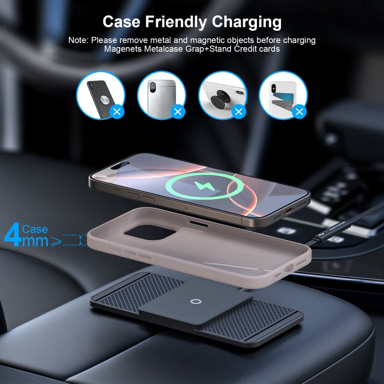 Avoid Camera Universal Car Wireless Charger Anti-slip Mat(USB Interface 1m) - Wireless Charging Pads by PMC Jewellery | Online Shopping South Africa | PMC Jewellery | Buy Now Pay Later Mobicred