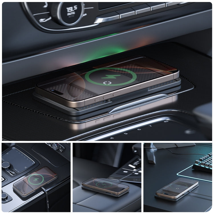 Avoid Camera Universal Car Wireless Charger Anti-slip Mat(TYPEC Interface 0.3m) - Wireless Charging Pads by PMC Jewellery | Online Shopping South Africa | PMC Jewellery | Buy Now Pay Later Mobicred