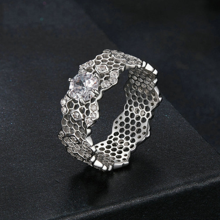 MSR061 S925 Sterling Silver Lace Hollow Moissanite Ring(6) - Rings by PMC Jewellery | Online Shopping South Africa | PMC Jewellery | Buy Now Pay Later Mobicred