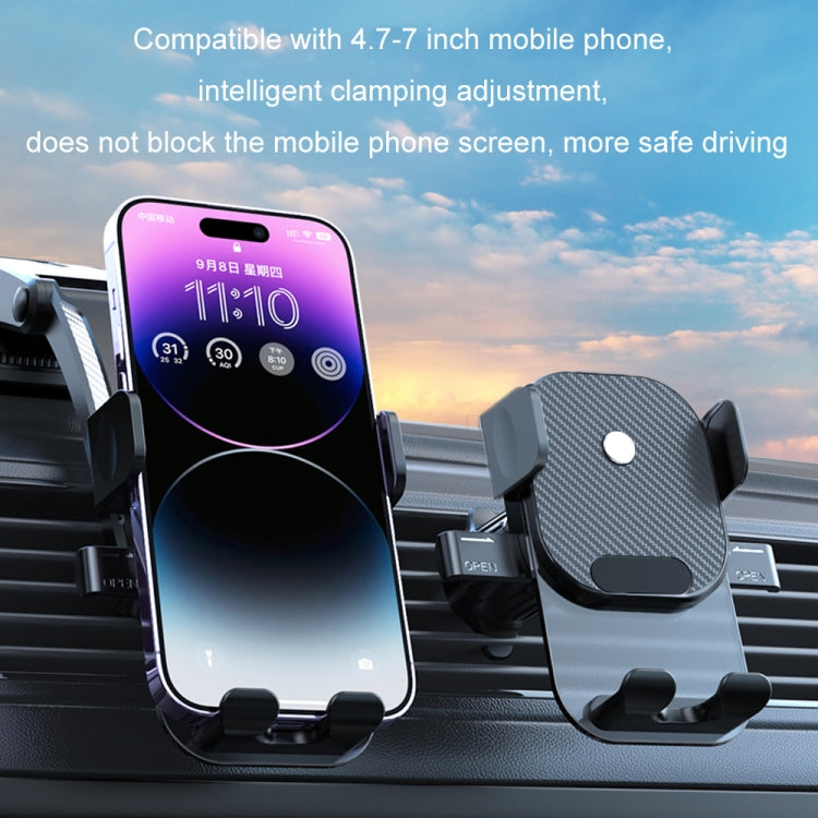 Car Suction Cup Dashboard Automatic Lock Mobile Phone Holder, Style: Glossy Telescopic Base - Car Holders by PMC Jewellery | Online Shopping South Africa | PMC Jewellery | Buy Now Pay Later Mobicred