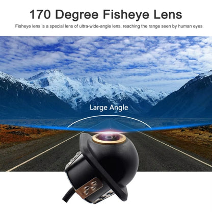 Car Universal HD Night Vision Rear View Reversing Three-Control Fisheye Camera, Style: AHD1080P Straw Hat Gold Edge Interpolation - Rear View Cameras by PMC Jewellery | Online Shopping South Africa | PMC Jewellery | Buy Now Pay Later Mobicred