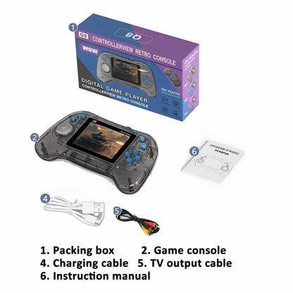 Q8 Handheld Game Console 3.0 Inch Screen Support TV Connection Built In 800 Games Doubles Transparent Gray - Pocket Console by PMC Jewellery | Online Shopping South Africa | PMC Jewellery | Buy Now Pay Later Mobicred