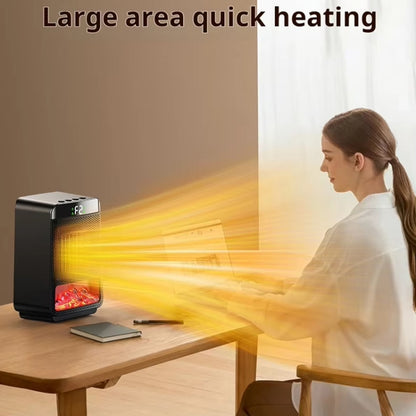 E03 Desktop PTC Heater Dynamic Flame Light Warmer US Plug - Electric Heaters by PMC Jewellery | Online Shopping South Africa | PMC Jewellery | Buy Now Pay Later Mobicred