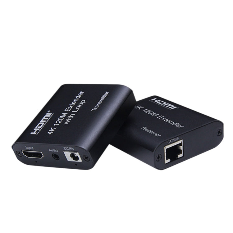 HDMI To RJ45 120m Single Network Cable 4K HD Network Extender, Receiver+Transmitter EU Plug(Black) - Amplifier by PMC Jewellery | Online Shopping South Africa | PMC Jewellery | Buy Now Pay Later Mobicred