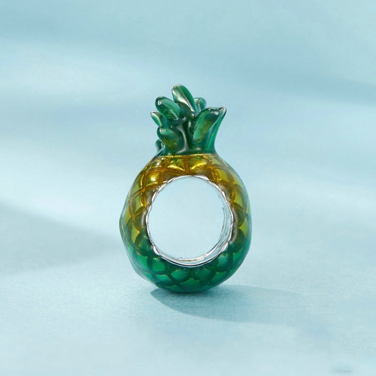 S925 Sterling Silver Platinum Gradient Pineapple DIY Beads(SCC2833) - Jewelry Accessories by PMC Jewellery | Online Shopping South Africa | PMC Jewellery | Buy Now Pay Later Mobicred