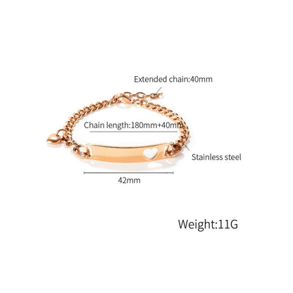 OPK 1151 Stainless Steel Smooth Skeleton Heart Bracelet, Color: Steel Color - Bracelets by OPK | Online Shopping South Africa | PMC Jewellery | Buy Now Pay Later Mobicred