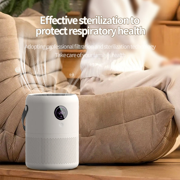 HX830 Smart Digital Display UV Ultraviolet Sterilization Desktop Negative Ion Air Purifier(White) - free shipping - PMC TechLife - Order now!