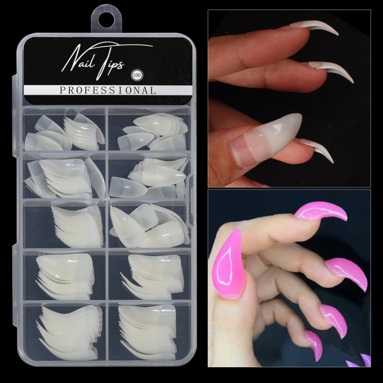 100pcs /Box Stiletto Nail Tips Halloween Style Stiletto False Eagle Claw Art Nails(Transparent) - Nail Stickers by PMC Jewellery | Online Shopping South Africa | PMC Jewellery | Buy Now Pay Later Mobicred