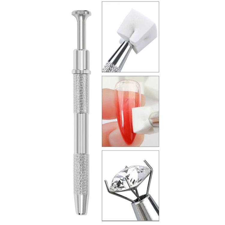 Nail Sponge Gripper Non-slip Manicure Tool Pat Gel Sponge Grabbing Pen(Silver) - Nail Art Equipment by PMC Jewellery | Online Shopping South Africa | PMC Jewellery | Buy Now Pay Later Mobicred