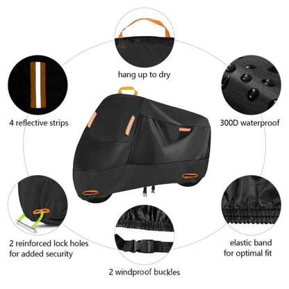 Motorcycle Rain Sun Protection Cover Oxford Cloth Dustproof With Anti-theft Buckle, Size: XXL - Raincoat by PMC Jewellery | Online Shopping South Africa | PMC Jewellery | Buy Now Pay Later Mobicred