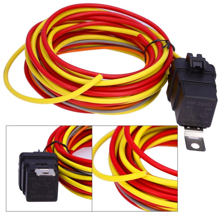 40A Dual Electric Thermostat Cooling Fan Wiring Harness Kit(40A 12V 4-pin) - Automobiles Sensors by PMC Jewellery | Online Shopping South Africa | PMC Jewellery | Buy Now Pay Later Mobicred