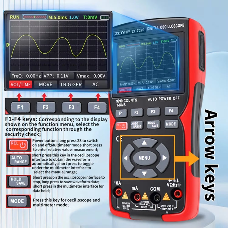 ZOYI Color Screen Multifunctional Handheld Digital Oscilloscope Multimeter(English) - free shipping - PMC Jewellery - Order now!