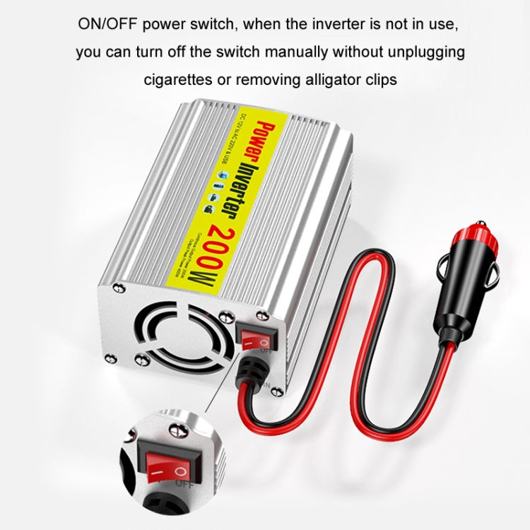 200W Modified Sine Wave Inverter Car Mobile Phone 2.1A Universal Power Supply, Specification: 12 To 110V - Modified Square Wave by PMC Jewellery | Online Shopping South Africa | PMC Jewellery | Buy Now Pay Later Mobicred