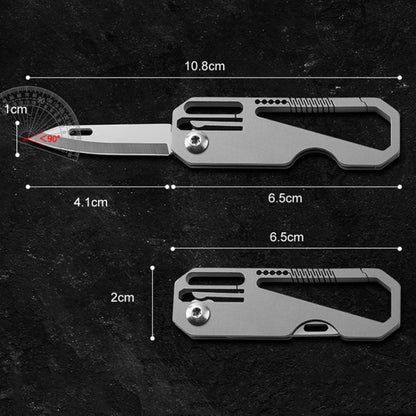 Multifunctional Titanium Keychain Outdoor Portable Defense Mini Folding Knife, Style: With 1 Titanium Ring - Key Rings by PMC Jewellery | Online Shopping South Africa | PMC Jewellery | Buy Now Pay Later Mobicred