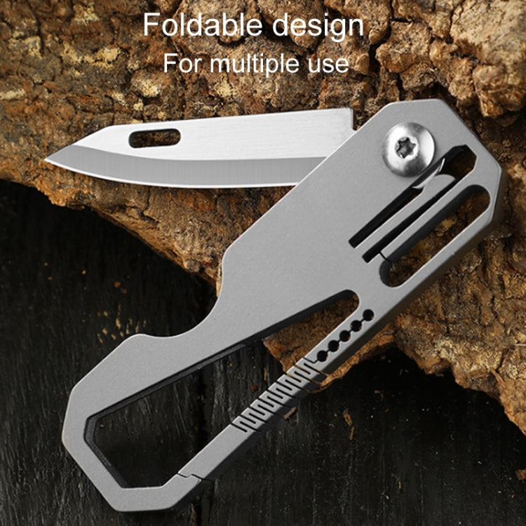 Multifunctional Titanium Keychain Outdoor Portable Defense Mini Folding Knife, Style: With 1 Titanium Ring - Key Rings by PMC Jewellery | Online Shopping South Africa | PMC Jewellery | Buy Now Pay Later Mobicred