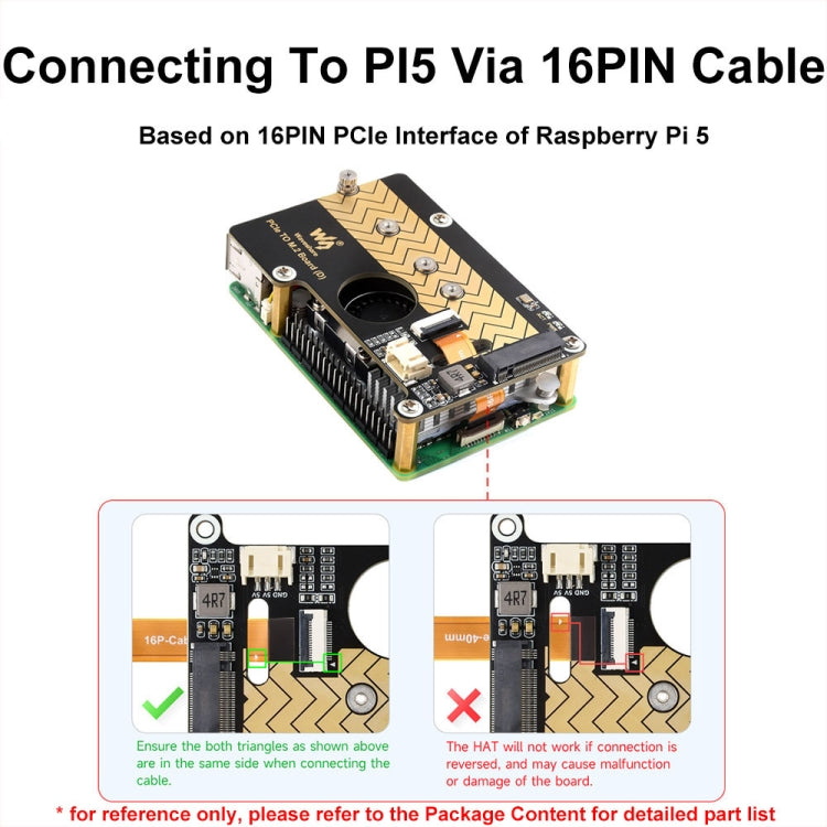 Waveshare For Raspberry Pi 5 PCIe To M.2 Adapter Board Support NVMe Protocol(27709) - Raspberry Pi Accessories by Waveshare | Online Shopping South Africa | PMC Jewellery | Buy Now Pay Later Mobicred