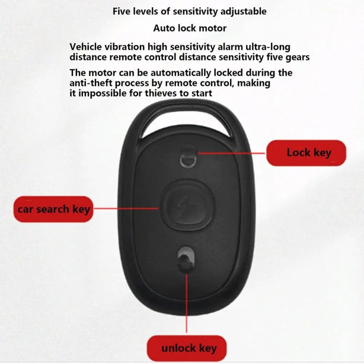 48-72V Electric Motorcycle One-Button Start Remote Lock Anti-Theft Alarm, Specifications: Three-wheeler - Theft Protection by PMC TechLife | Online Shopping South Africa | PMC TechLife | Buy Now Pay Later Mobicred