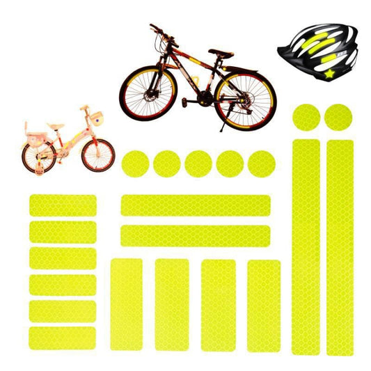 21 In 1 Electric Bike Backed Honeycomb Reflective Stickers Safety Signs Warning Strips(Fluorescent Yellow) - Decorative Accessories by PMC Jewellery | Online Shopping South Africa | PMC Jewellery | Buy Now Pay Later Mobicred