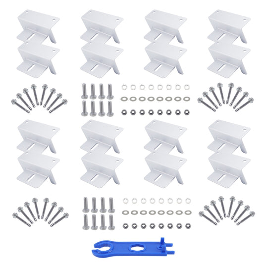 113pcs /Set RV Yacht Solar Panel Z-Shaped Aluminum Alloy Bracket(White) - Bumper by PMC Jewellery | Online Shopping South Africa | PMC Jewellery | Buy Now Pay Later Mobicred