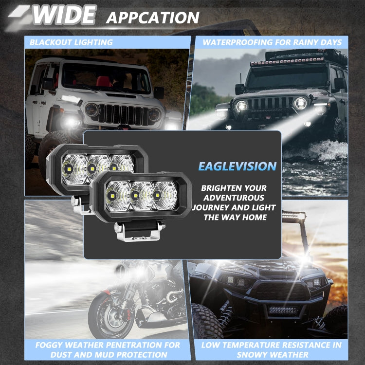 E23 40W 9V-30V 5 Inch Waterproof 3-Eye Headlight(Spotlight White Light) - free shipping - PMC Jewellery - Order now!