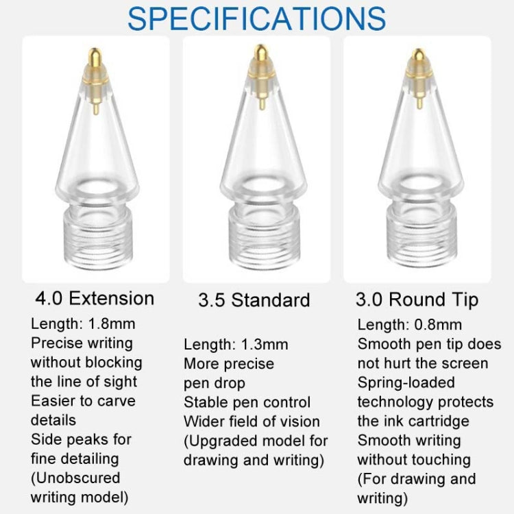 For Apple Pencil Series Replacement Nibs Modified Nibs, Style: 4.0 Extended White Shell Silver Tip - Pencil Accessories by PMc TechLife | Online Shopping South Africa | PMc TechLife | Buy Now Pay Later Mobicred