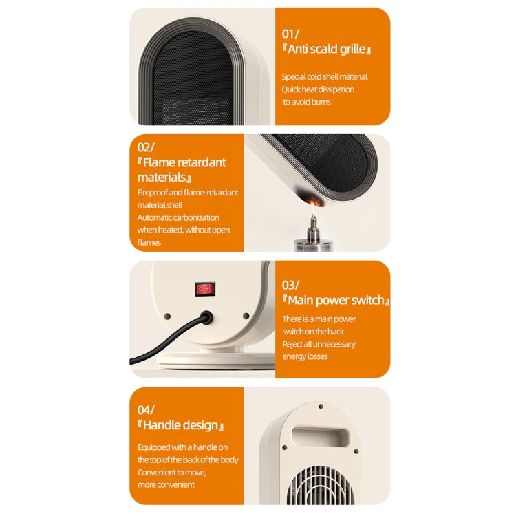 E68 1200W PTC Ceramic Heating Desktop Heater Smart Electric Heater, Plug: UK Plug(Standard Model) - Electric Heaters by PMC TechLife | Online Shopping South Africa | PMC TechLife | Buy Now Pay Later Mobicred