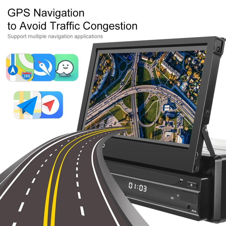 2+64G 7-Inch Single Din Android 10.0 Carplay Screen With GPS Navigation/Bluetooth/Mirror Link/DVR Input, Spec: With 4-light Camera - Car Monitor by PMC Jewellery | Online Shopping South Africa | PMC Jewellery | Buy Now Pay Later Mobicred