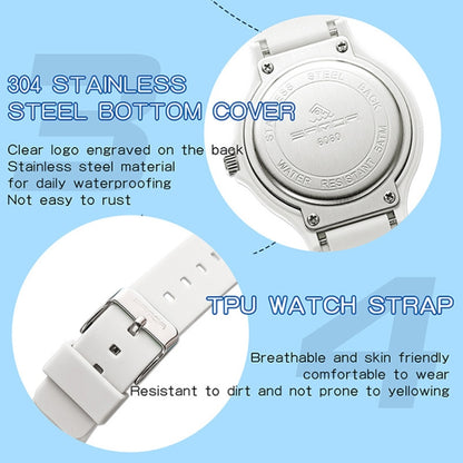 SANDA Medium Double Calendar Electronic Quartz Watch Outdoor Leisure Men Women Students Wristwatch(6060 White) - Sport Watches by SANDA | Online Shopping South Africa | PMC Jewellery | Buy Now Pay Later Mobicred