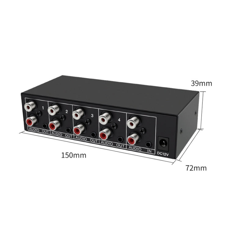 1 In 4 Out 3.5mm + RL Audio Distributor Stereo Audio Splitter For PC Laptop DVD, EU Plug -  by PMC TechLife | Online Shopping South Africa | PMC TechLife | Buy Now Pay Later Mobicred