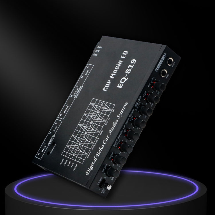 EQ-819 Car Audio Equalizer EQ Tuning Crossover Amplifier Supports Dual Microphone Input Reverberation Adjustment - Car Amplifiers by PMC Jewellery | Online Shopping South Africa | PMC Jewellery | Buy Now Pay Later Mobicred