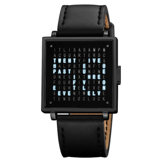 SKMEI Multi-function Letter Display Dial Square Men Electronic Watch, Color: Black Leather Band - Metal Strap Watches by SKMEI | Online Shopping South Africa | PMC Jewellery | Buy Now Pay Later Mobicred