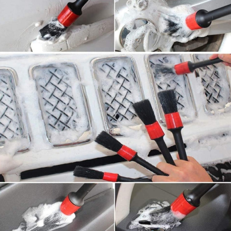 11pcs /Set Car Wash Cleaning Gap Detail Short Handle Brush(Red) - Car washing supplies by PMC Jewellery | Online Shopping South Africa | PMC Jewellery | Buy Now Pay Later Mobicred