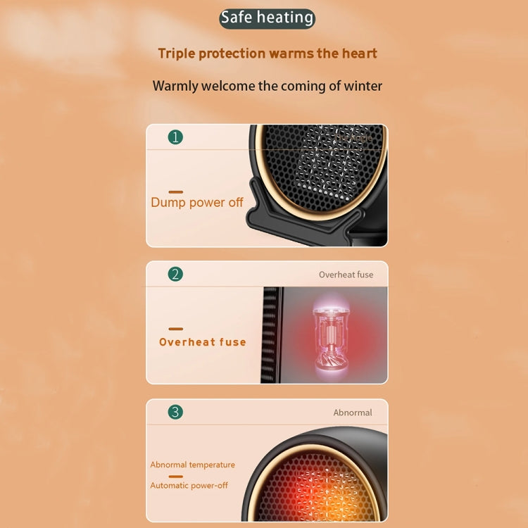 1800W Desktop High-power Two-speed Heater Household Fast Heating Heater, Spec: EU Plug(Black) - Electric Heaters by PMC TechLife | Online Shopping South Africa | PMC TechLife | Buy Now Pay Later Mobicred