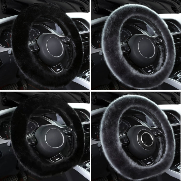 38cm Car Steering Wheel Winter Warm Short Plush Cover(O-type Gray) - Steering Wheel Accessories by PMC TechLife | Online Shopping South Africa | PMC TechLife | Buy Now Pay Later Mobicred