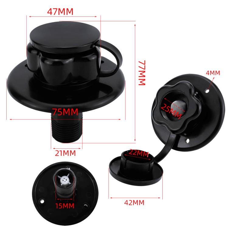 RV Ship Flange Threaded Leak-proof Water Inlet Connector Check Valve, Specifications: Black 2 - Marine Accessories & Parts by PMC TechLife | Online Shopping South Africa | PMC TechLife | Buy Now Pay Later Mobicred