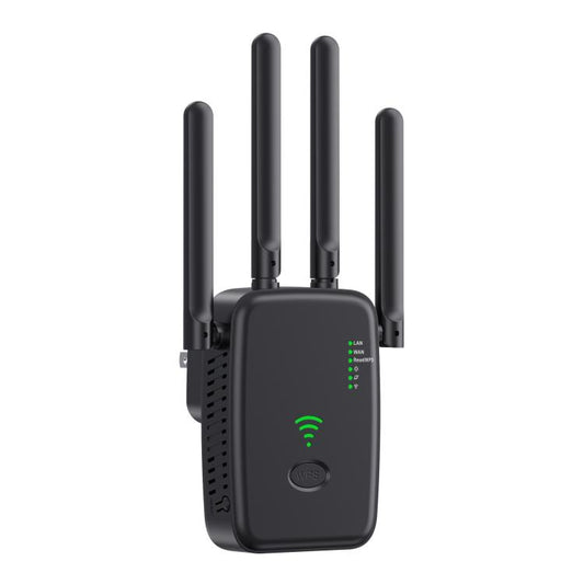 Urant U11 1200Mbps 2.4G&5.8G Wireless Repeater WiFi Signal Amplifier Support WPS Quick Setting US Plug Black - Broadband Amplifiers by Urant | Online Shopping South Africa | PMC Jewellery | Buy Now Pay Later Mobicred