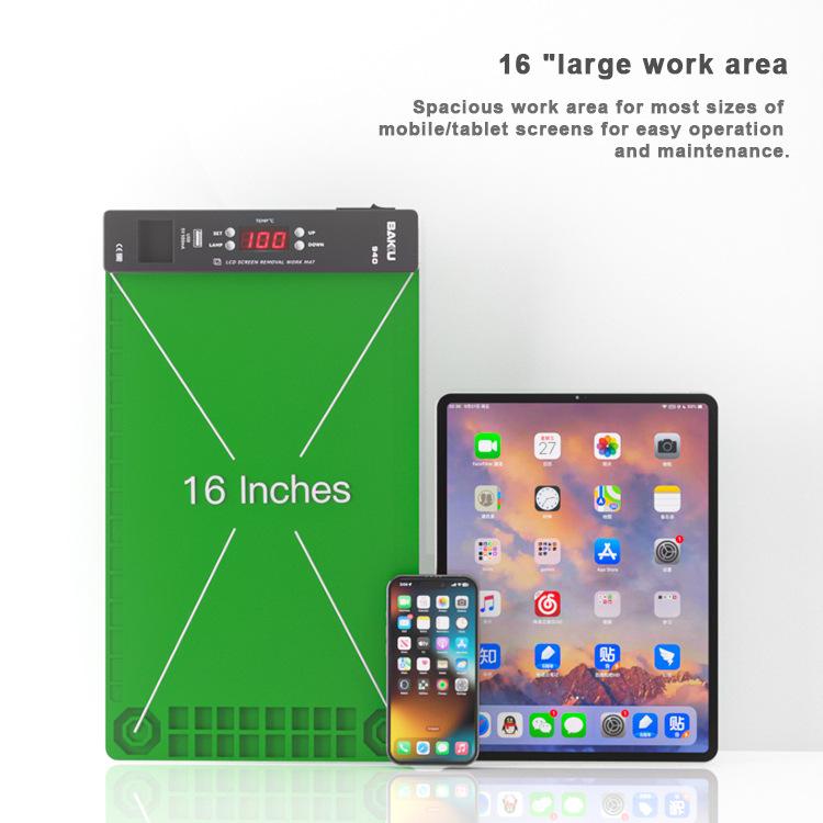 BAKU BA-940 16-inch LCD Screen Removal Work Mat With Heating System and Dust Lighting EU Plug - free shipping - PMC TechLife - Order now!