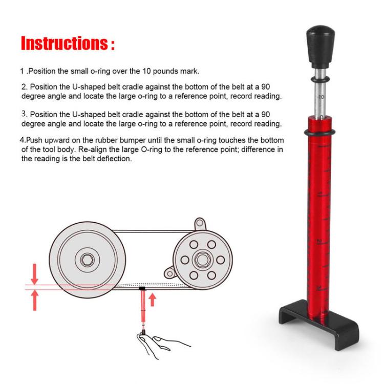Motorcycle Belt Tension Test Tool For Belt Replacement / Adjustment Or Wheel Repair(Red) - Motorcycle Maintenance Tools by PMc TechLife | Online Shopping South Africa | PMc TechLife | Buy Now Pay Later Mobicred