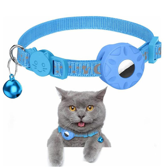 For AirTag Tracker Silicone Case Reflective Stars And Moon Cats Dogs Pet Collar With Bell(Blue) - Pet Series by PMC Jewellery | Online Shopping South Africa | PMC Jewellery | Buy Now Pay Later Mobicred